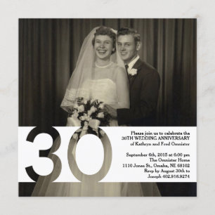 Convite de 30º Aniversário de Casamento 5.25 x 5.2