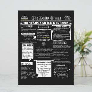 Convite de 30º Aniversário de Design Personalizado