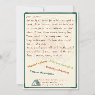 Convite de 4º Aniversário do Camp Chaos: Para Semp