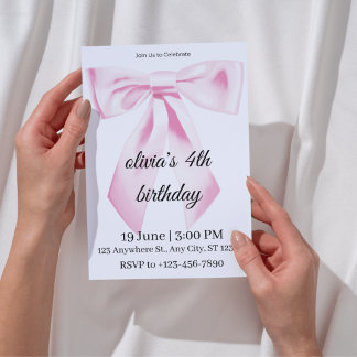 Convite de 4º aniversário menina