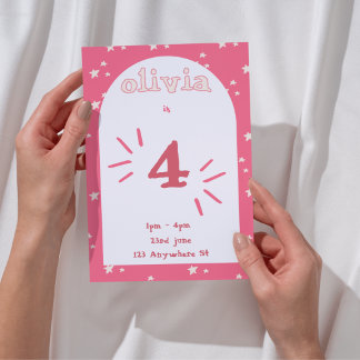 Convite de 4º aniversário menina