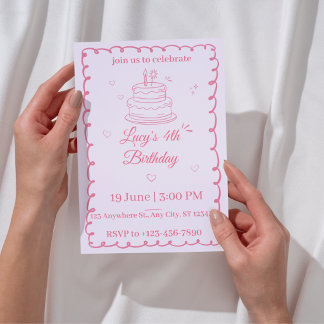 Convite de 4º aniversário menina