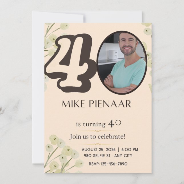 Convite de 40º Aniversário (Frente)