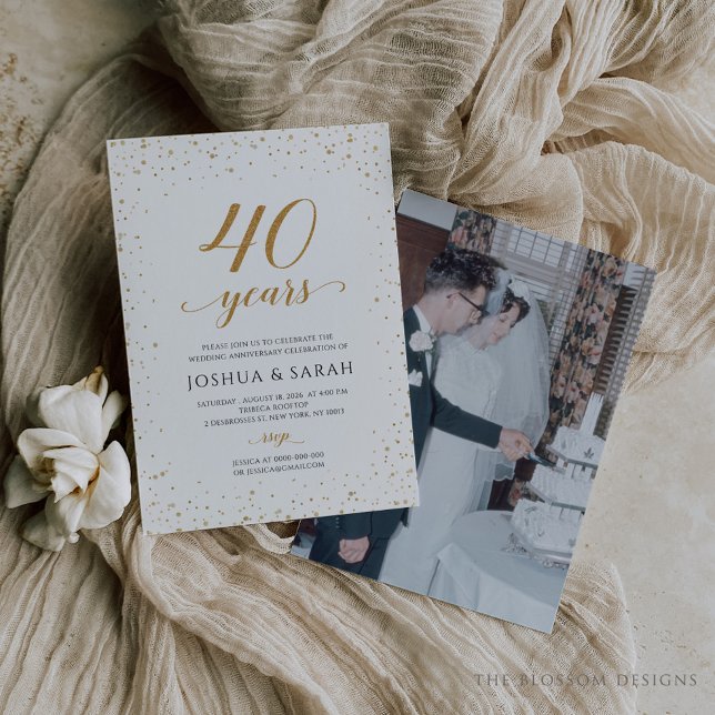 Convite de 40º Aniversário de Casamento - GAC24a (Criador carregado)