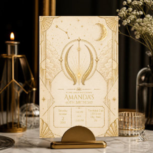 Convite de 40º Aniversário de Touro   Dourado Cham