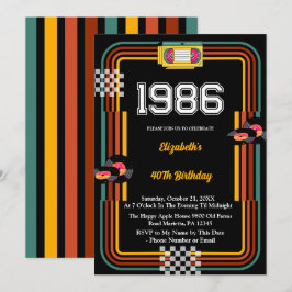 Convite de 40º Aniversário Disco Fita Cassete Retr