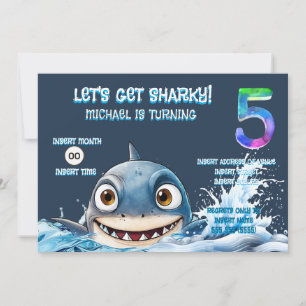Convite de 5º Aniversário do Shark   Vamos Ficar S