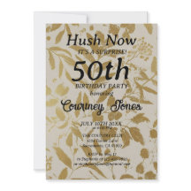 Convite de 50º Aniversário Botânico Marfim Dourado