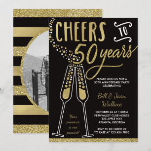 Convite de 50º Aniversário, Brilho/Folha Falsa