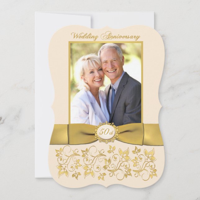 CONVITE de 50º Aniversário com FITA IMPRESSA (Frente)