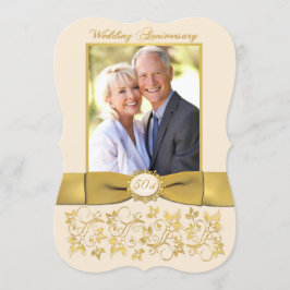 CONVITE de 50º Aniversário com FITA IMPRESSA