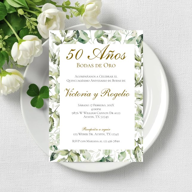 Convite de 50º Aniversário de Casamento (Criador carregado)