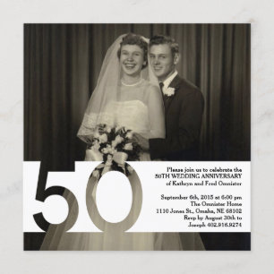 Convite de 50º Aniversário de Casamento 5.25 x 5.2
