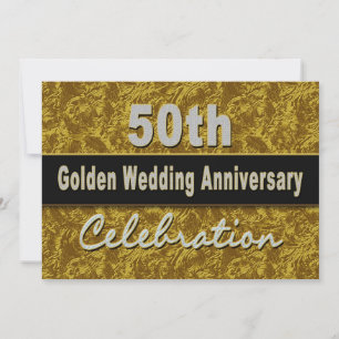 Convite de 50º Aniversário de Casamento - Dourado