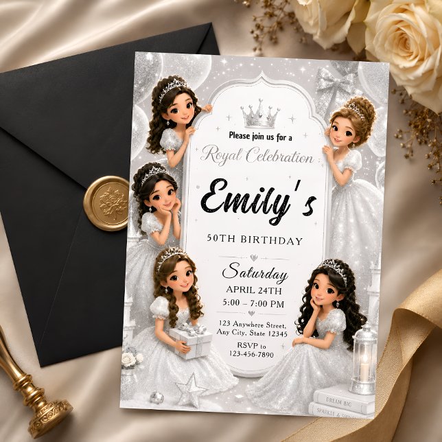 Convite de 50º Aniversário de Princesa Real Mulher (Criador carregado)