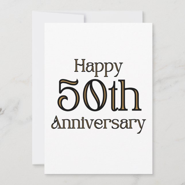 Convite de 50º Aniversário Feliz (Frente)