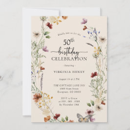 Convite de 50º Aniversário Floral
