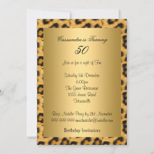 Convite de 50º Aniversário Leopardo Dourado