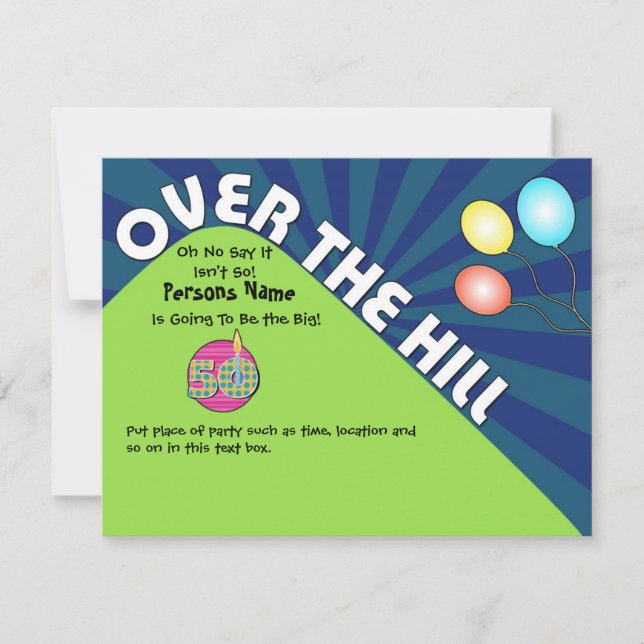 Convite de 50º Aniversário Over the Hill Personali (Frente)