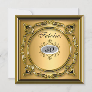Convite de 50 anos de idade Dourado Quinquagésimo