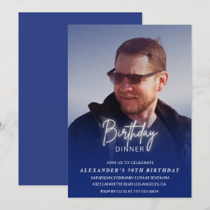 convite de 50 anos de idade Jantar de Aniversário 