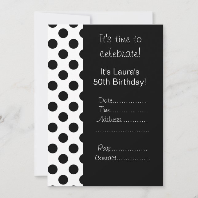 Convite de 50 anos para o Black spot (Frente)