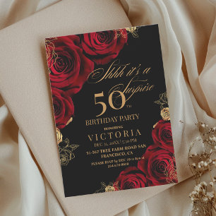 Convite de 50 de aniversário do Dourado e Rosa ver