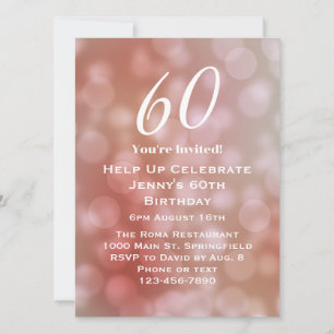 Convite de 60º Aniversário Elegante Para Ela