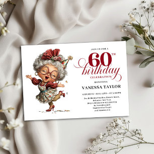 Convite de 60º Aniversário Engraçado Humor de Velh