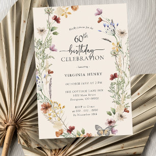 Convite de 60º Aniversário Floral