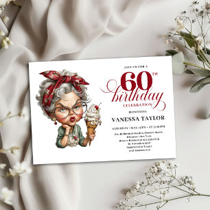 Convite de 60º Aniversário Modelo de Festa Diverti