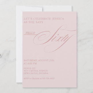 Convite de 60 Anos Caligrafia Moderno Elegante