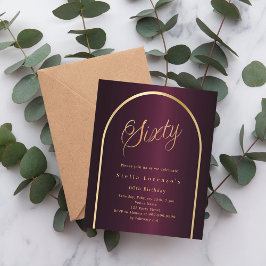 Convite de 60 anos de hambúrgueres de arco de ouro