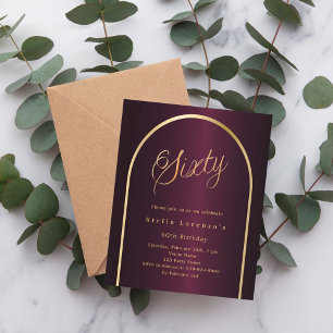 Convite de 60 anos de hambúrgueres de arco de ouro