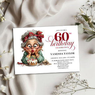 Convite de 60 Anos de Idade Engraçado Humor Cartão