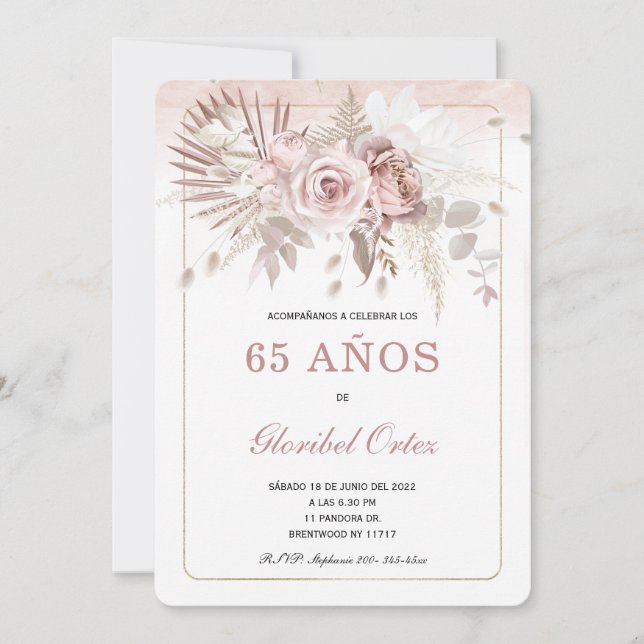 Convite de 65 Anos Mulher (Frente)