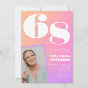 Convite de 68 anos para retrato de gradiente cor-d