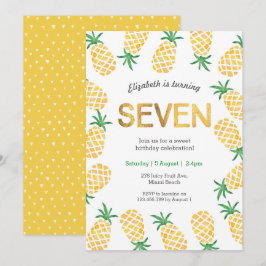Convite de 7º Aniversário de Abacaxi Tropical
