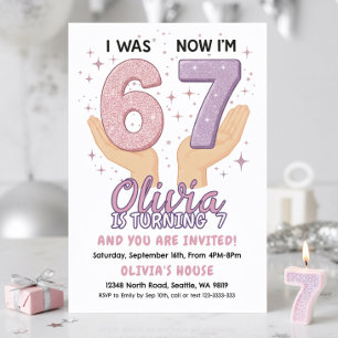Convite de 7º Aniversário Menina