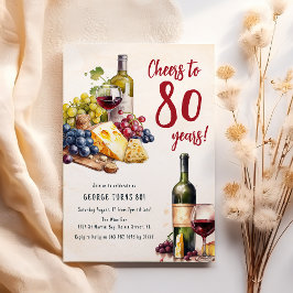 Convite de 80º Aniversário com Charcutaria de Quei