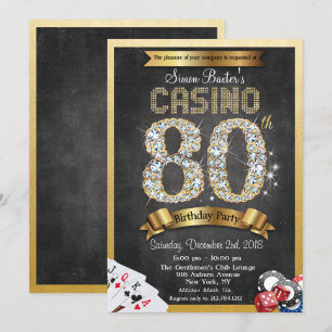 Convite de 80º Aniversário de Poker no Cassino