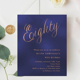 convite de 80 de aniversário para script de ouro a