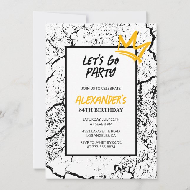 Convite de 84 anos para os Black Hip Hop moderno (Frente)