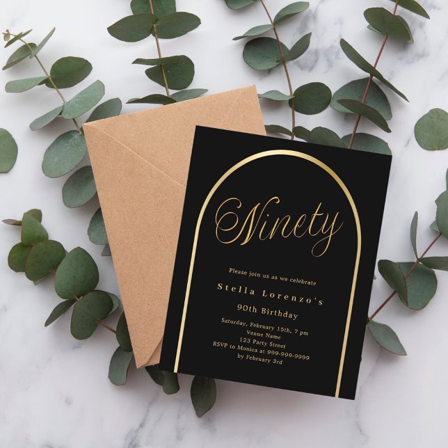 Convite de 90 de aniversário de script de arco de  (Criador carregado)