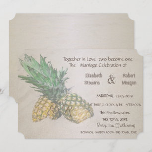 Convite de Abacaxi para Casamento na Praia