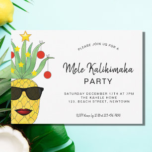 Convite de Abacaxi para Festa Mele Kalikimaka