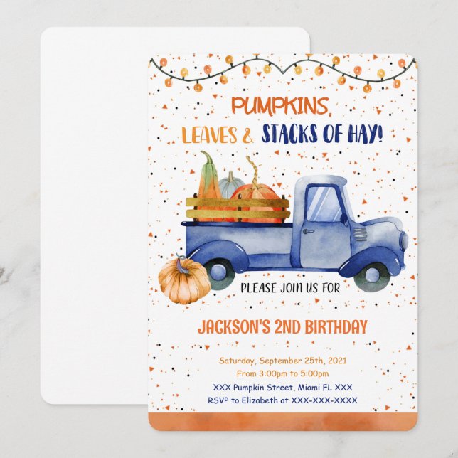 Convite de Abóbora (Frente/Verso)