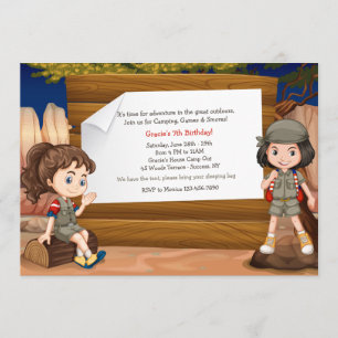 Convite de acampamento das meninas