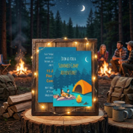 Convite de Acampamento de Verão | Design Desenhado