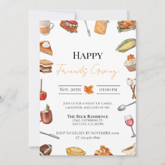 Convite de Ação de Graças entre Amigos